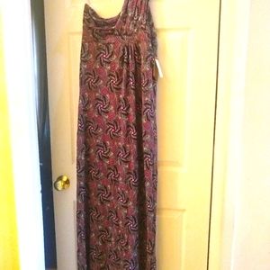 Designer Vintage maxi one shoulder dress L